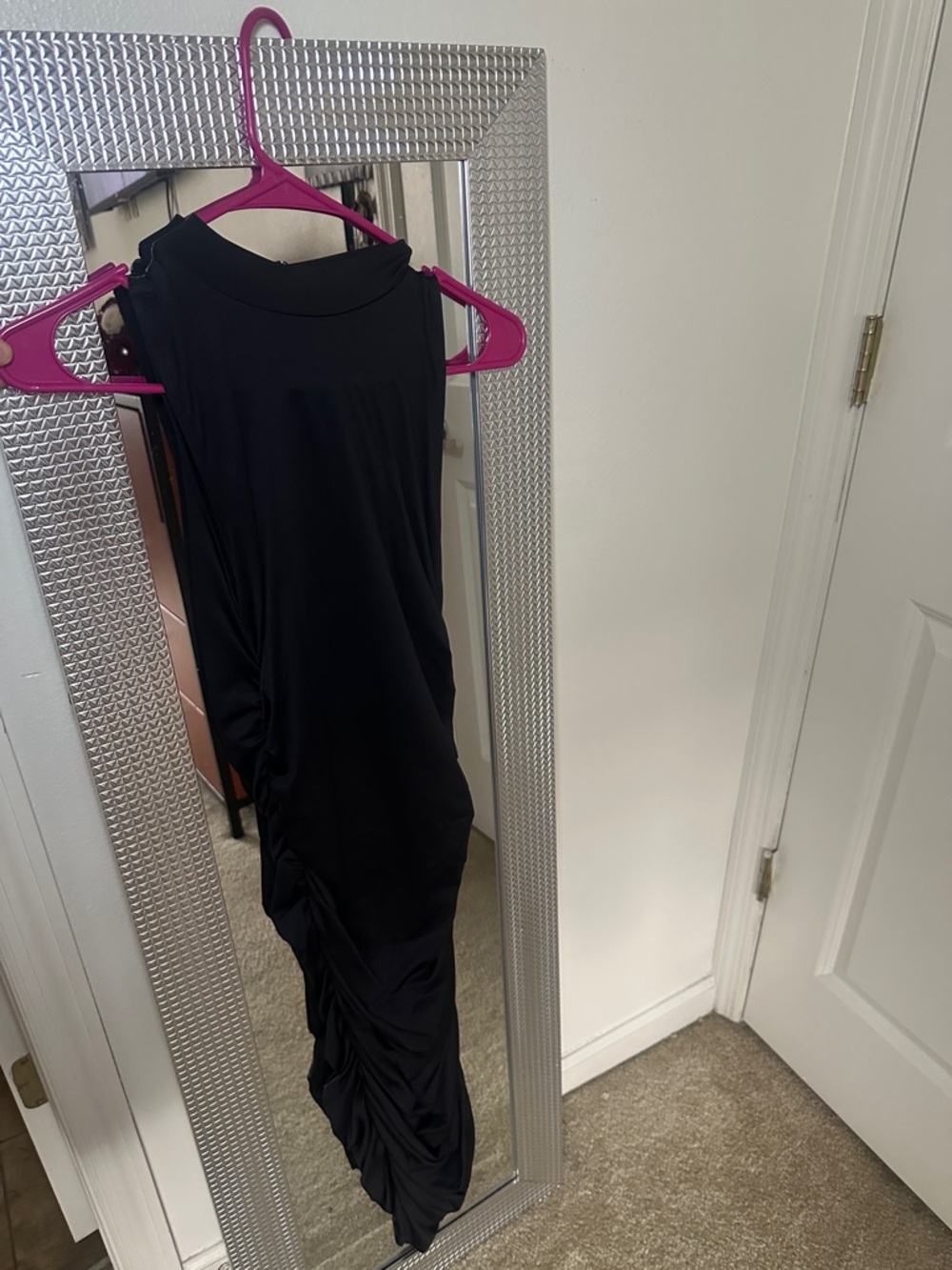 Black Ruched Side Sleeveless Dress